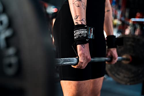 Weight Lifting Metal Hooks Heavy Duty PRO Lifting Wrist Straps Deadlift Straps Power Lifting Grips Gym Gloves Men & Women (Flat Black 2 Hooks, MEN-Wrist Size Large)