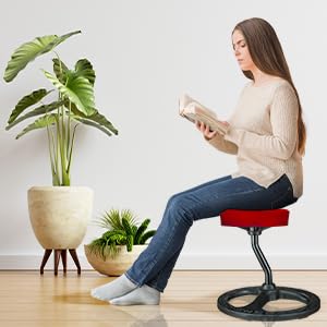 Upaloop Fitness Seat, ADHD Chair Stool for Stability, Balance, Yoga, Office, School, Wellness, Active Sitting with Non-Slip Base and Washable Seat Cover