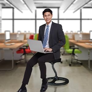 Upaloop Fitness Seat, ADHD Chair Stool for Stability, Balance, Yoga, Office, School, Wellness, Active Sitting with Non-Slip Base and Washable Seat Cover