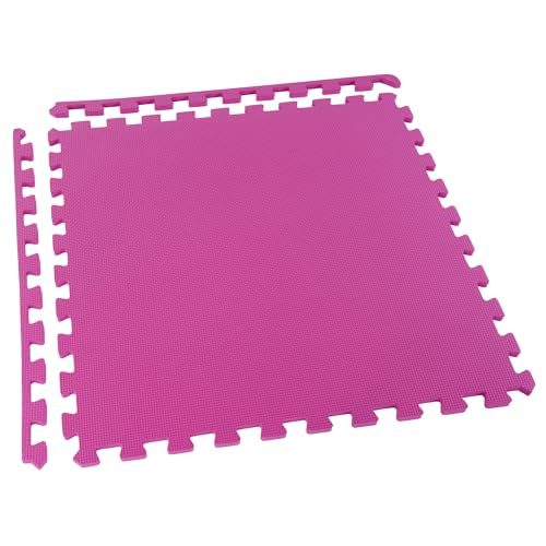 Signature Fitness Puzzle Exercise Mat with EVA Foam Interlocking Tiles for MMA, Exercise, Gymnastics and Home Gym Protective Flooring, 1/2" Thick, 48 Square Feet, Multi-Color