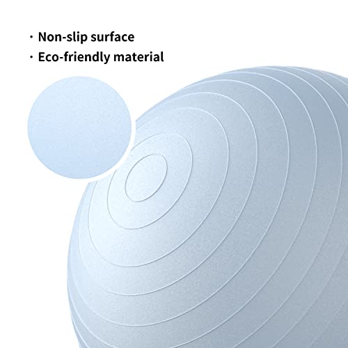 FITMIND Extra Thick Exercise Ball 55cm Yoga Ball for Workout Pregnancy Stability,Anti-Burst and Slip Resistant Swiss Ball with Pump for Yoga, Pilates, Fitness,Birthing,Physical Therapy(Blue 2120C)