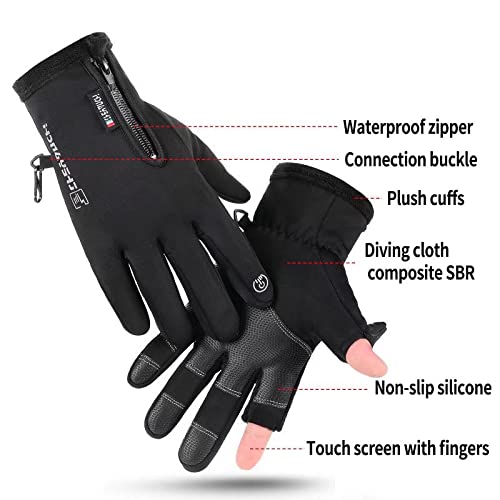 Bakovity Winter Gloves - Warm, Windproof,Waterproof,Touchscreen Friendly,Ideal for Postal Workers,Photographers,Hunters and Cyclists(Grey XL)