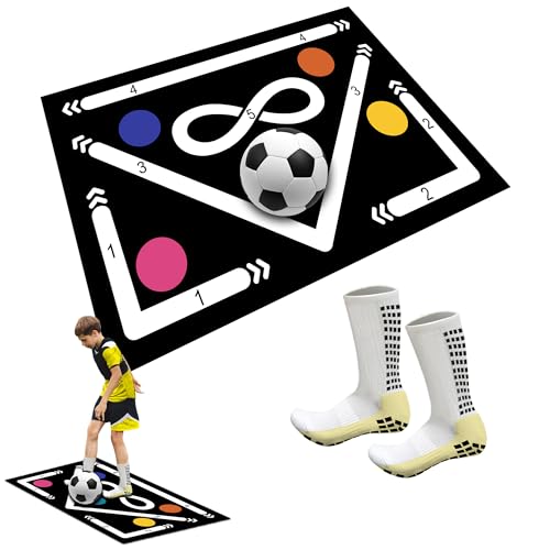 Soccer Training Mat , Soccer Mat Training Made Of Rubber, Shock-absorbing, Noise-reducing And Non-slip, Suitable For All Ages, Improves Strength And Co-ordination, Soccer Mat One Step To Control The Ball