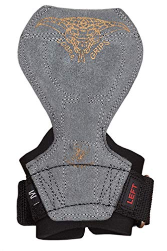 2018 Cobra Grips Flex Model Weight Lifting Gloves Heavy Duty Straps Alternative Power Lifting Hooks Best for Deadlifts with Padded Wrist Wrap Support Bodybuilding (Medium, Gray Leather)