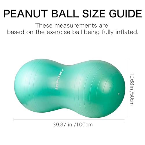 INPANY Peanut Ball - Anti Burst Exercise Ball for Labor Birthing, Physical Therapy for kids, Core Strength, Home & Gym Fintness (Include Pump)