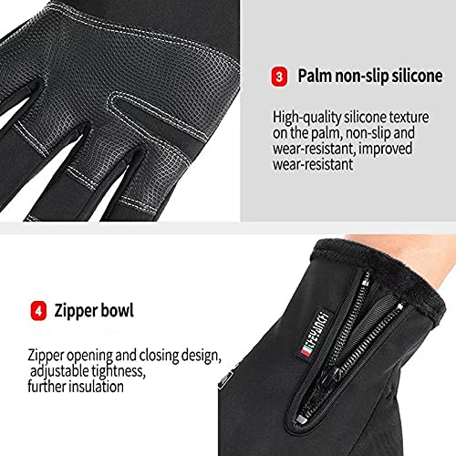 Bakovity Winter Gloves - Warm, Windproof,Waterproof,Touchscreen Friendly,Ideal for Postal Workers,Photographers,Hunters and Cyclists(Grey XL)