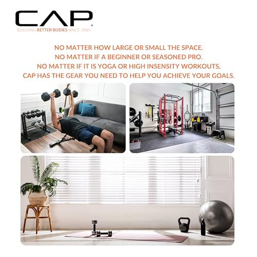 CAP Barbell All Purpose Folding Anti Tear Exercise Training Aerobic Fitness Gym & Gymnastics Balance Mat. 72"L x 24"W x 1.5"Thick. BLACK