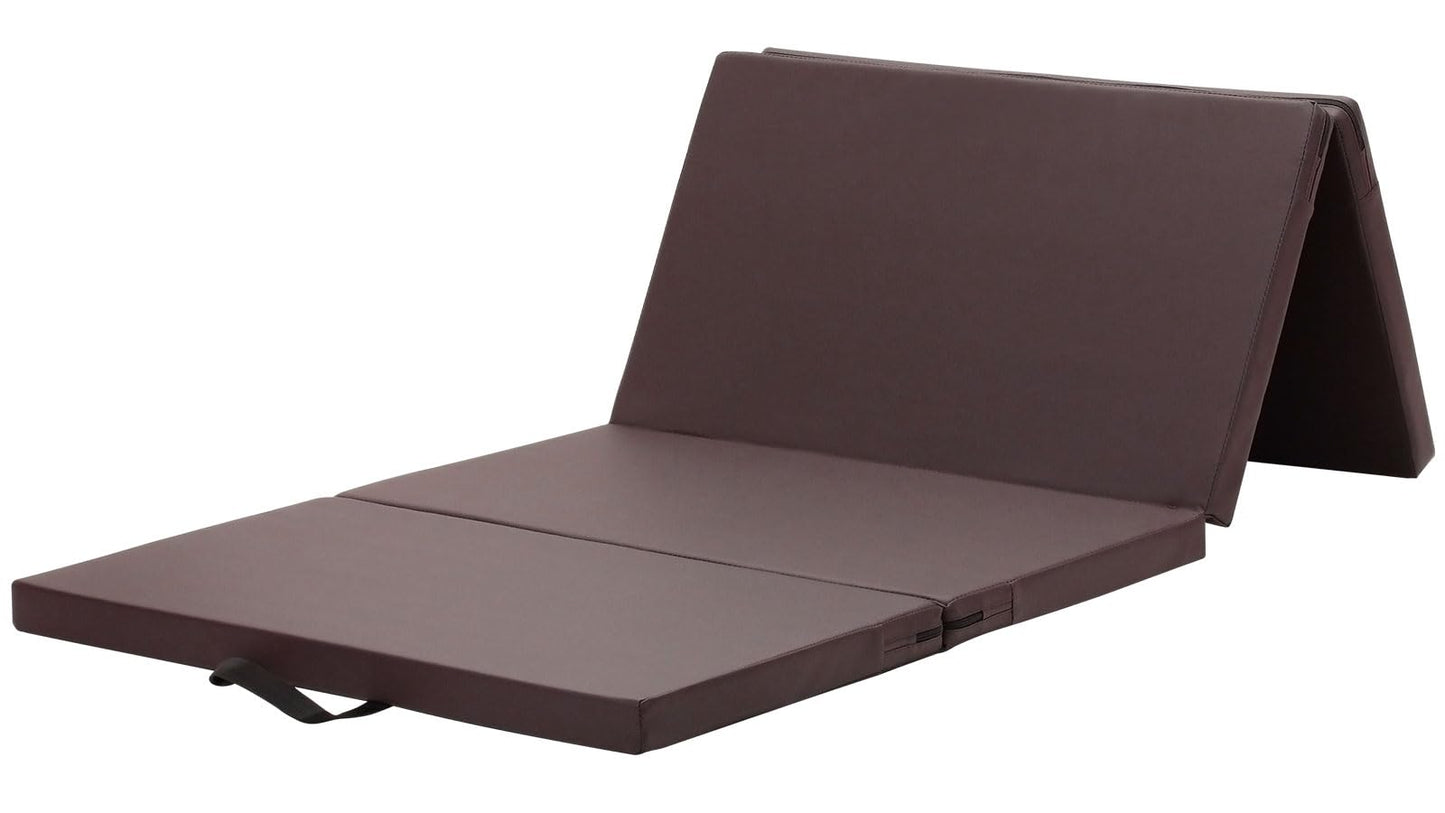 KaRaDaStyle Gymnastics Mat 4-Folding Stretch Mats 71"x31"x2" Exercise Muscle Training Children Play Horizontal Bar Mat Yoga Sports Soundproof Home Use (Brown/4-fold)