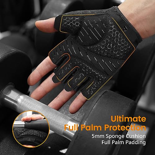 ATERCEL Workout Gloves for Men and Women Weight Lifting Gloves with Full Padding for Gym, Fitness, Exercise, Cycling, Bike, Rowing(Black, S