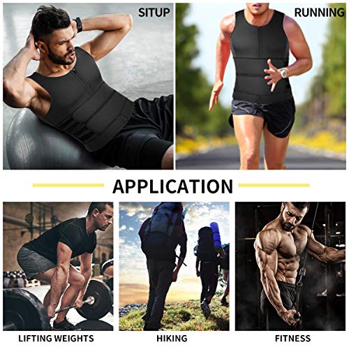 SHAPERIN Men Neoprene Sauna Zipper Waist Trainer Vest Tank Top Trimmer Body Shaper
