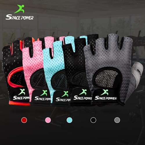 spacepower Workout Gloves, Weight Lifting Gloves for Women&Men, Lightweight Breathable Gym Gloves for Exercise (Small, Black)