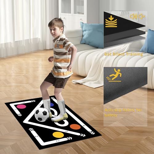 Soccer Training Mat , Soccer Mat Training Made Of Rubber, Shock-absorbing, Noise-reducing And Non-slip, Suitable For All Ages, Improves Strength And Co-ordination, Soccer Mat One Step To Control The Ball