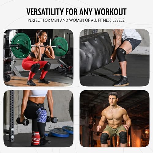 DMoose Knee Straps for Weightlifting - Adjustable Compression Sleeves, Knee Wraps for Pain, Lifting Knee Wraps, Gym Knee Wraps for Bodybuilding and Deadlifting - Military Green (Pair)