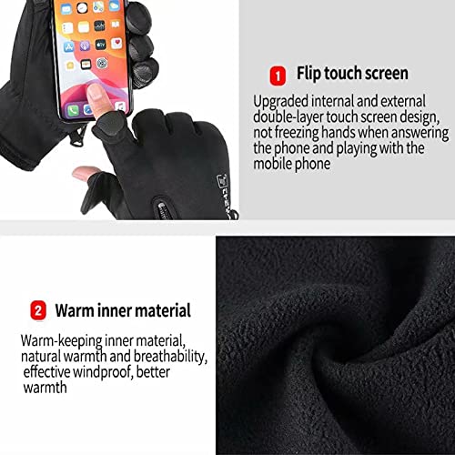Bakovity Winter Gloves - Warm, Windproof,Waterproof,Touchscreen Friendly,Ideal for Postal Workers,Photographers,Hunters and Cyclists(Grey XL)