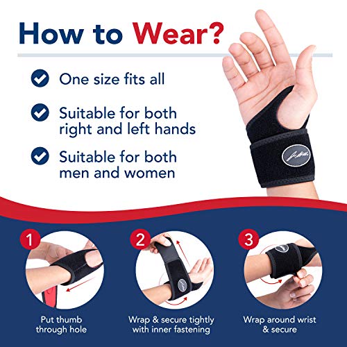 Doctor-Developed Gym Wrist Wraps/Lifting Wrist Straps for Weightlifting, Heavy Duty Gym Straps With Thumb Loops, Wrist Wraps for Working Out & Protection, Weight Lifting Wrist Wraps For Men & Women (Black)