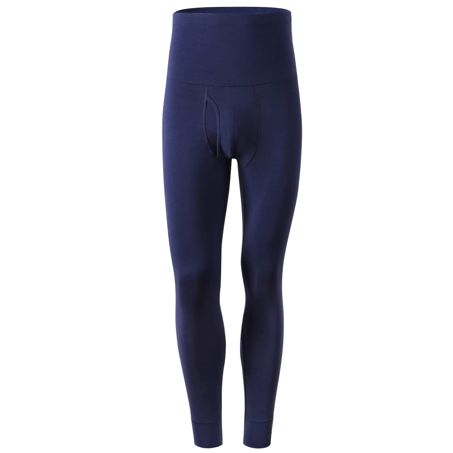 Ouruikia Men's Thermal Underwear Bottoms High Waist Thermal Pants Keep Warm Long Johns Pants Large Blue