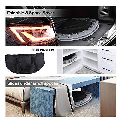 SereneLife 36"/40" Portable & Foldable Trampoline in-Home Mini Rebounder with Adjustable Handrail for Indoor and Outdoor Workout Use, Fitness Body Exercise, Round Jumping Cardio, Safe for Kids/Adults