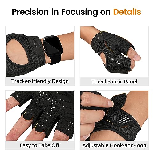 ATERCEL Workout Gloves for Men and Women Weight Lifting Gloves with Full Padding for Gym, Fitness, Exercise, Cycling, Bike, Rowing(Black, S