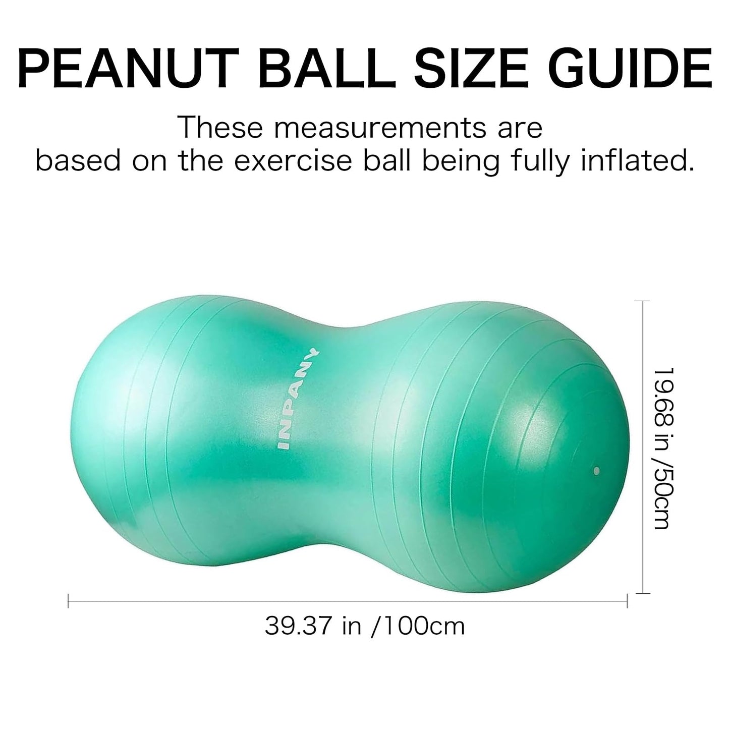 INPANY Peanut Ball - Anti Burst Exercise Ball for Labor Birthing, Physical Therapy for kids, Core Strength, Home & Gym Fintness (Include Pump)