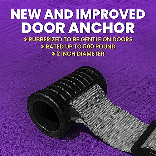 NordStick Nordic Hamstring Curl Strap The Original Hamstring Curl Exercise for Home and Travel - 5 Second Set Up for Nordic Curl, Sit Ups, Abs, Core Strength Training - 350 pounds - Black/Grey