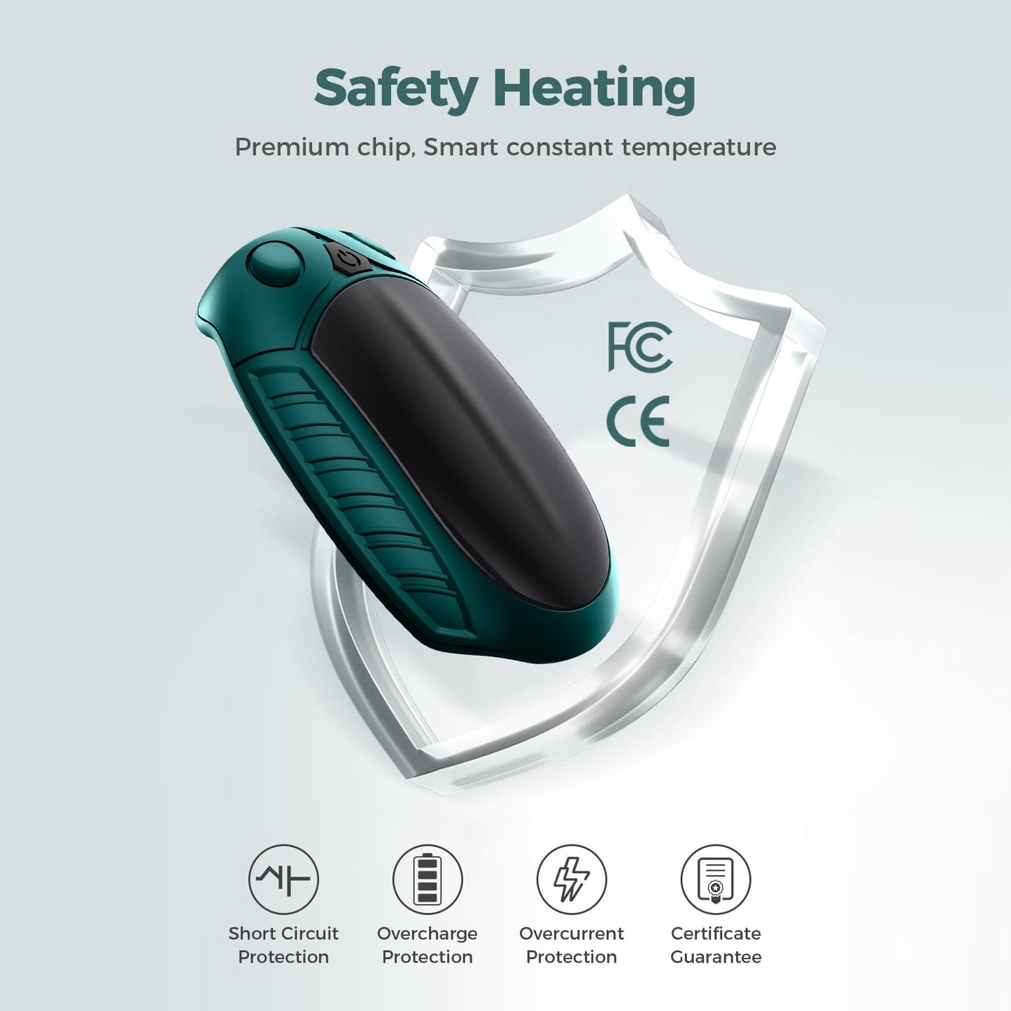 Hand Warmers Rechargeable 2 Pack, AI Temperature Control Pocket Size Electric Handwarmers, Quick Charge Portable Hand Warmer Great Gift for Christmas Outdoors, Hunting, Golf, Camping-Green