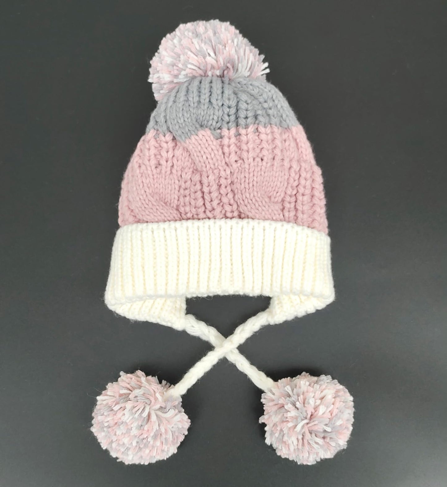 HUAMULAN Women Winter Sherpa Beanie Hats Knit Ear Flaps Peruvian Cover Ears Warm Fleece Lined Fluffy Ski Snow Hat 3 Pompom