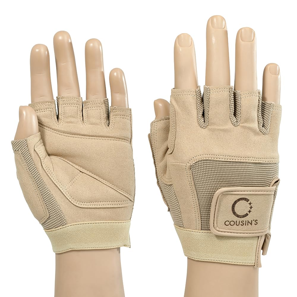 Cousin's Concert Attire Color Guard Gloves for Flag and Pole, Comfort & Grip, Durable Colorguard Gloves (Extra Small, Tan)