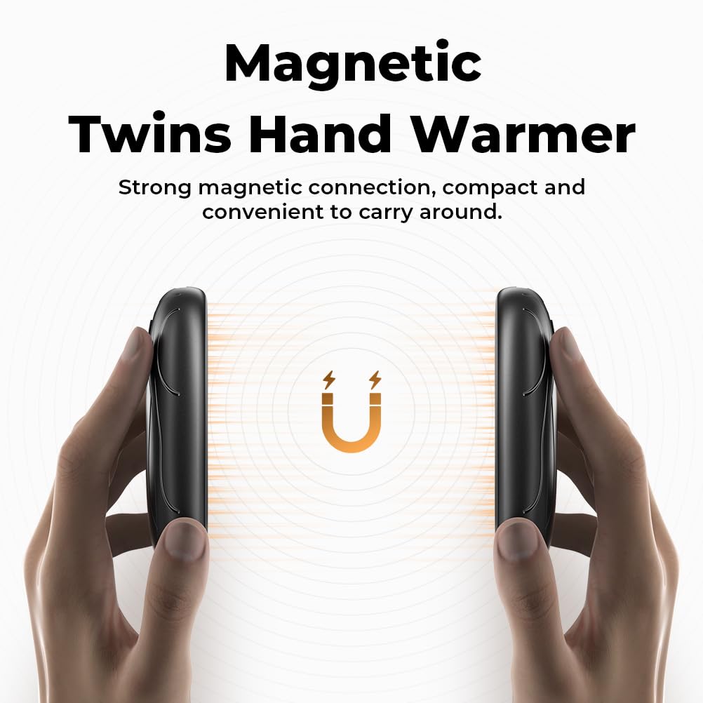 2 in1 Hand Warmers Rechargeable, Up to 131°F Hand Heater, 23 H Use Time Reusable Battery, Portable Pocket Size Electric Hand Warmer for Women Men, Camping, Hunting, Golf, 2 Pack