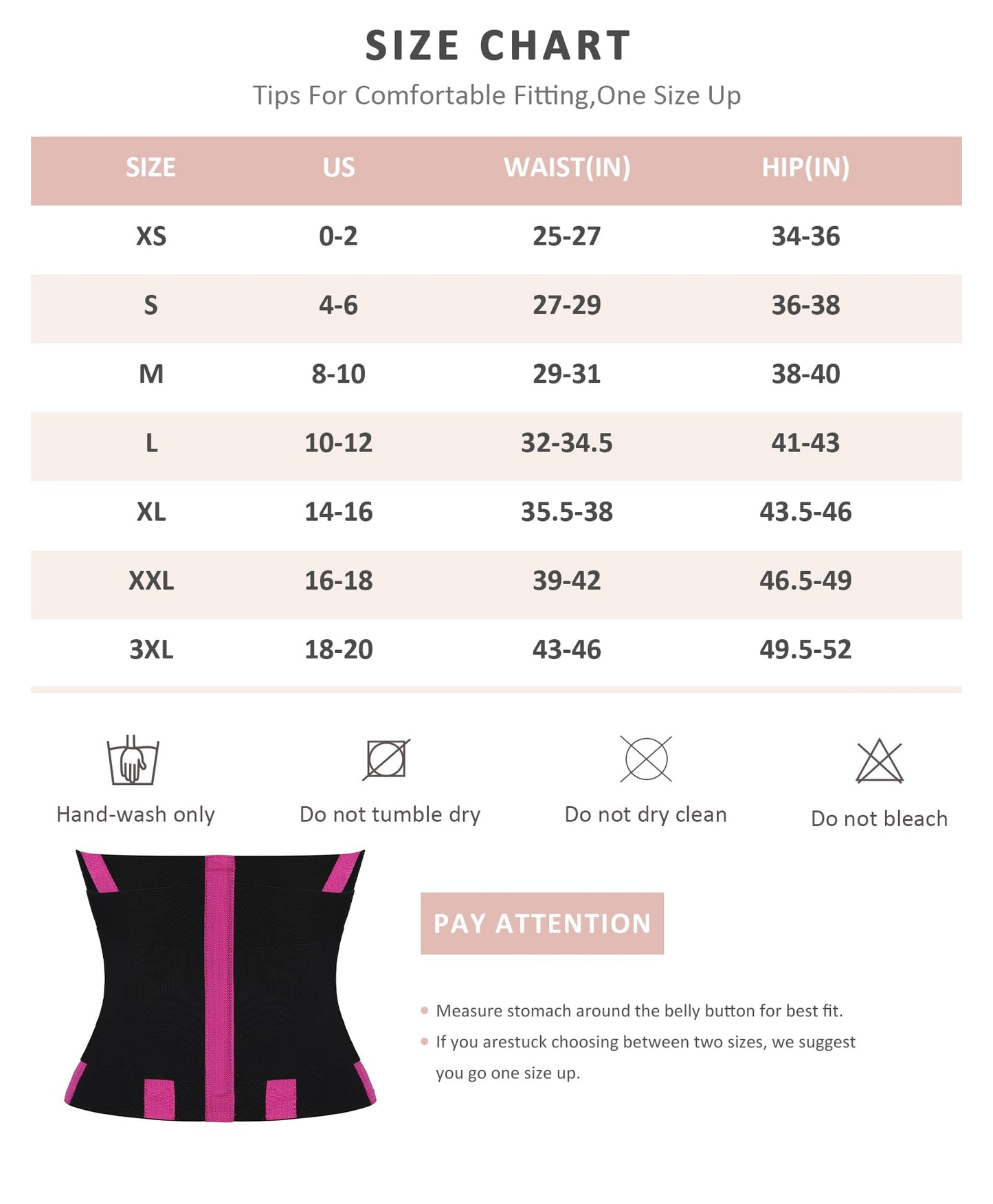 FeelinGirl Workout Waist Trainer Cincher Neoprene Postnatal Shaper Tummy Slimmer Plus Size for Women Rose Red XS