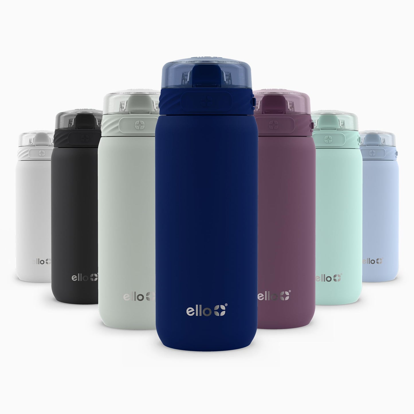 Ello Cooper 18oz Kids Stainless Steel Water Bottle Vacuum Insulated with Straw and Carry Handle, Leak Proof Locking Lid with Soft Silicone Spout, Fits Car Cupholder, Dishwasher Safe, Winter Solstice