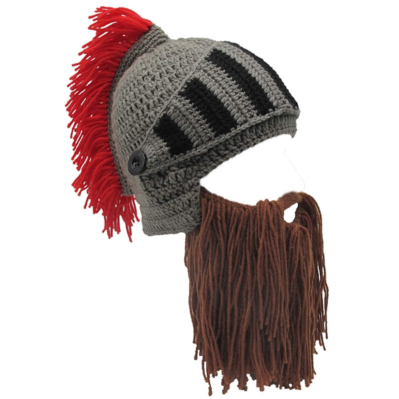 FALETO Wig Beard Hats Creative Original Funny Knit Hat Handmade Winter Beard Facemask