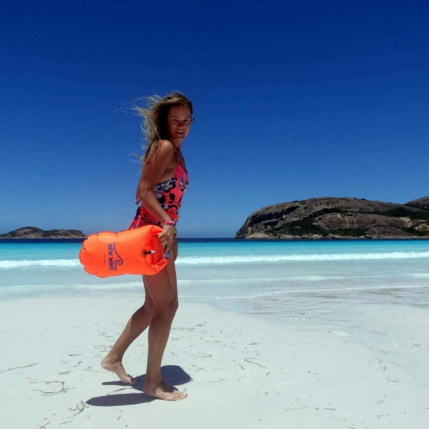 New Wave Swim Buoy for Open Water Swimmers and Triathletes - Light and Visible Float for Safe Training and Racing (20L)