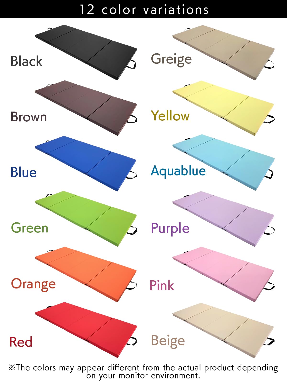 KaRaDaStyle Gymnastics Mat 4-Folding Stretch Mats 71"x31"x2" Exercise Muscle Training Children Play Horizontal Bar Mat Yoga Sports Soundproof Home Use (Brown/4-fold)