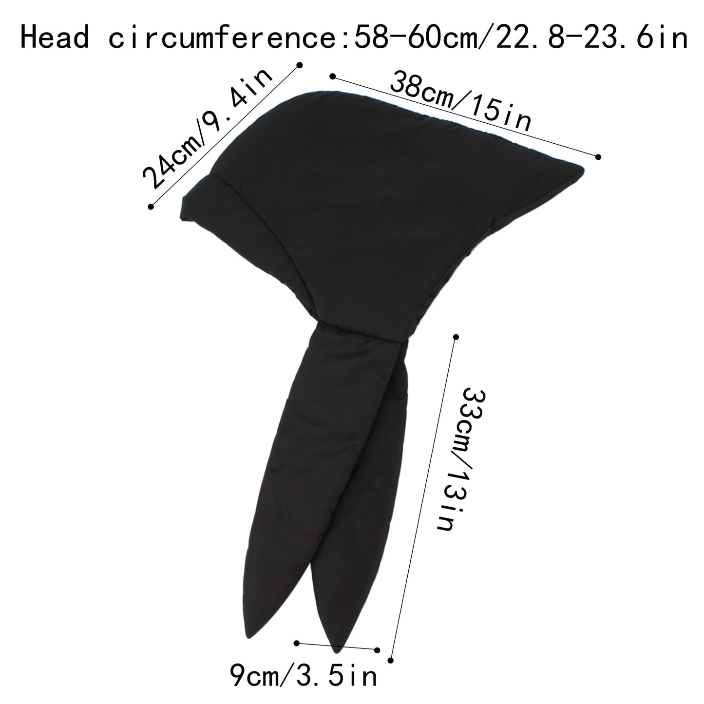 Winter Down Hood Hat Hooded Scarf Hat Extra Warm Tie Under Chin for Women Girls Black