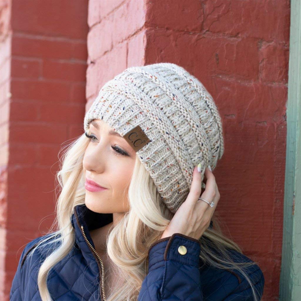 Funky Junque Confetti Knit Beanie - Ivory
