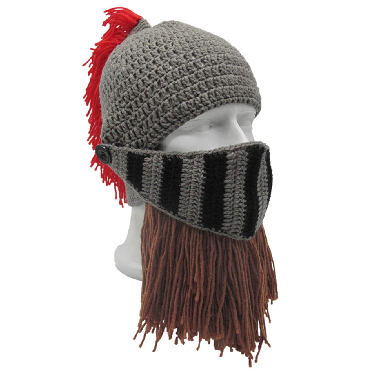 FALETO Wig Beard Hats Creative Original Funny Knit Hat Handmade Winter Beard Facemask