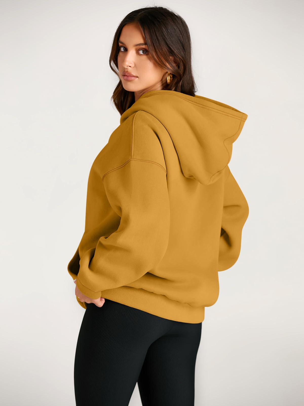Trendy Queen Womens Oversized Hoodies Fleece Sweatshirts Long Sleeve Sweaters Pullover Fall Outfits Winter Clothes Ginger L