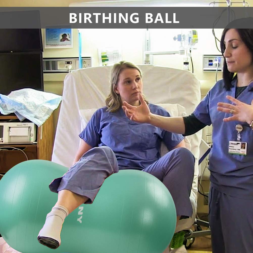 INPANY Peanut Ball - Anti Burst Exercise Ball for Labor Birthing, Physical Therapy for kids, Core Strength, Home & Gym Fintness (Include Pump)
