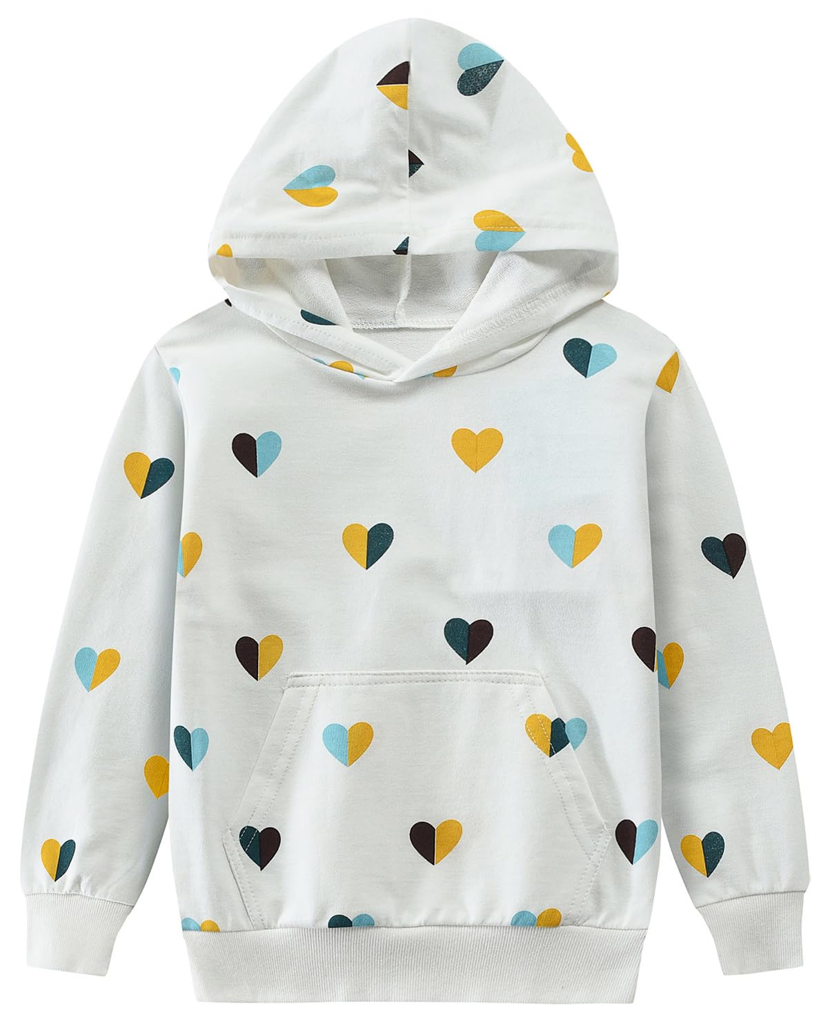 Tkria Toddler Girls Hoodies Heart Sweatshirt for Kids Casual Pullover Fleece Sweater Long Sleeve Shirts Winter Outwear Size 2-7T