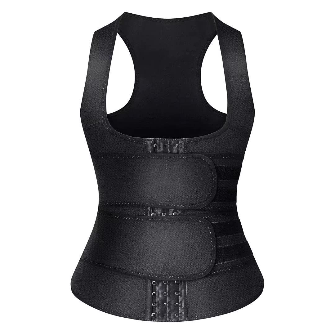 HOPLYNN Neoprene Sauna Sweat Waist Trainer Corset Trimmer Vest for Women, Waist Cincher Body Shaper Black Small 02