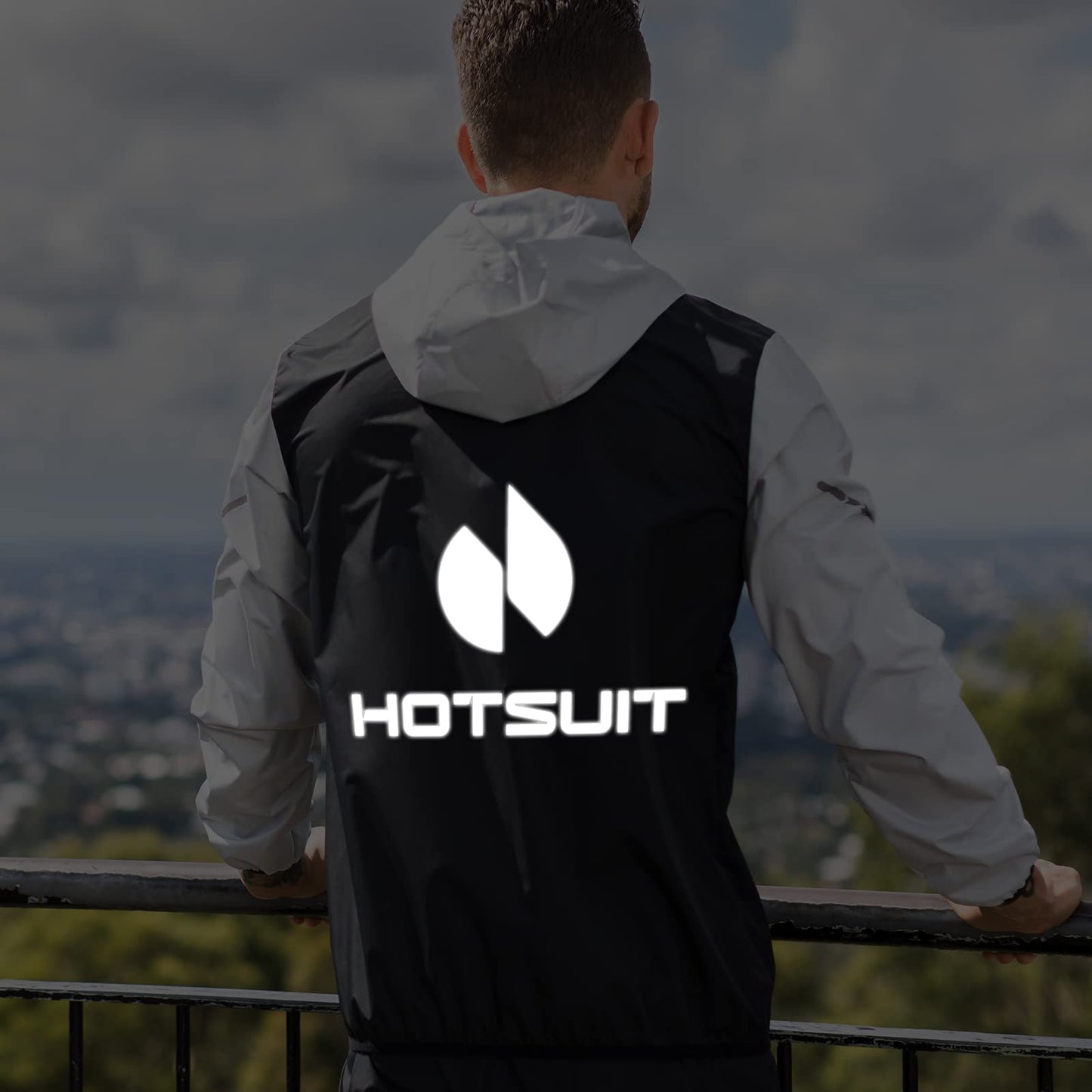 HOTSUIT Sauna Suit for Men Sweat Suits Gym Workout Exercise Sauna Jacket Pant Full Body, White, S