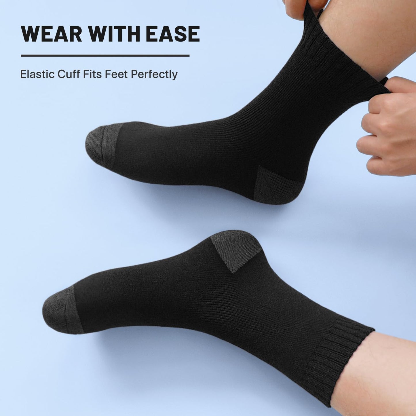 SIMIYA 5 Pairs Merino Wool Socks for Men, Thick Winter Wool Hiking Socks