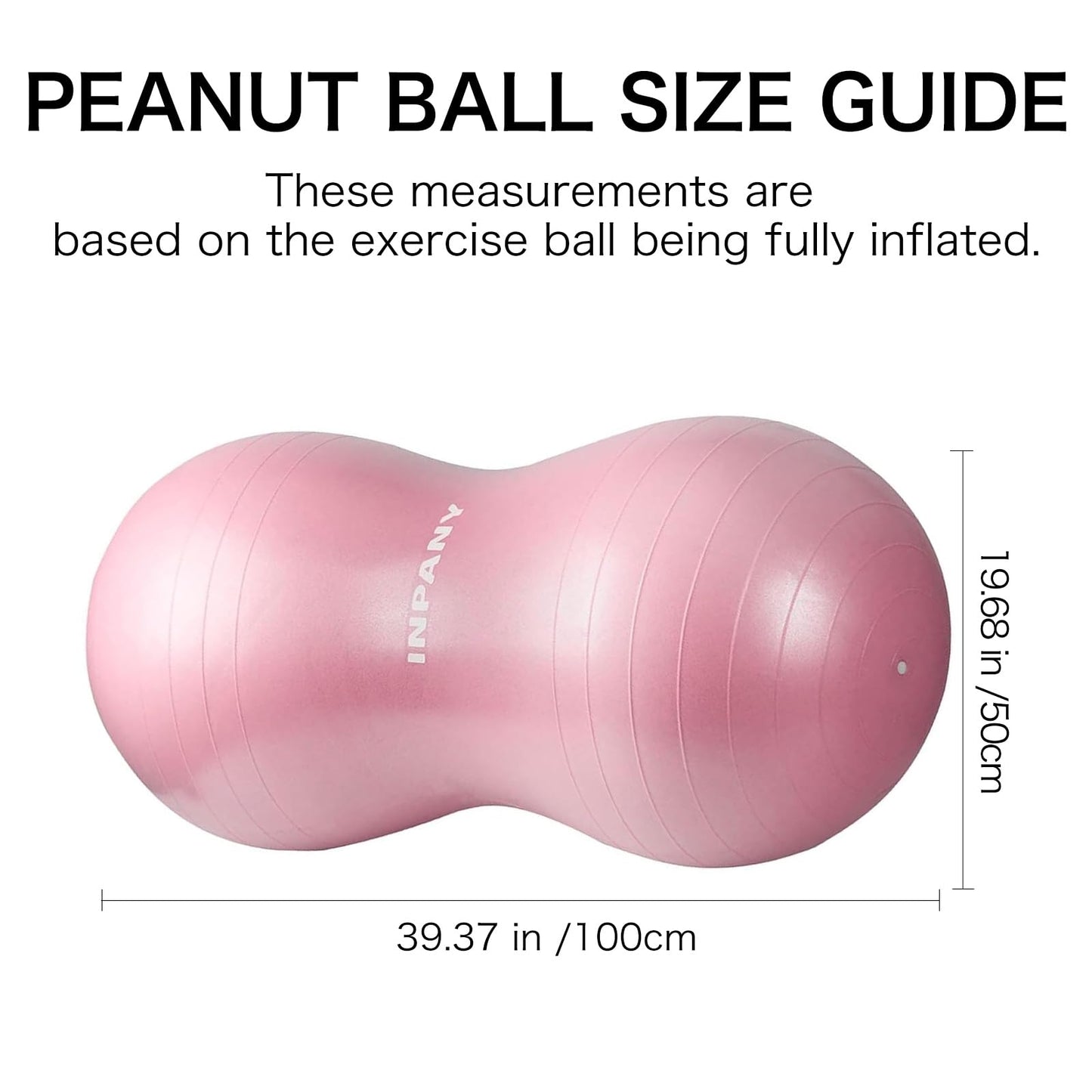 INPANY Peanut Ball - Anti Burst Exercise Ball for Labor Birthing, Physical Therapy for Kids, Core Strength, Home & Gym Fintness (Include Pump) Pink