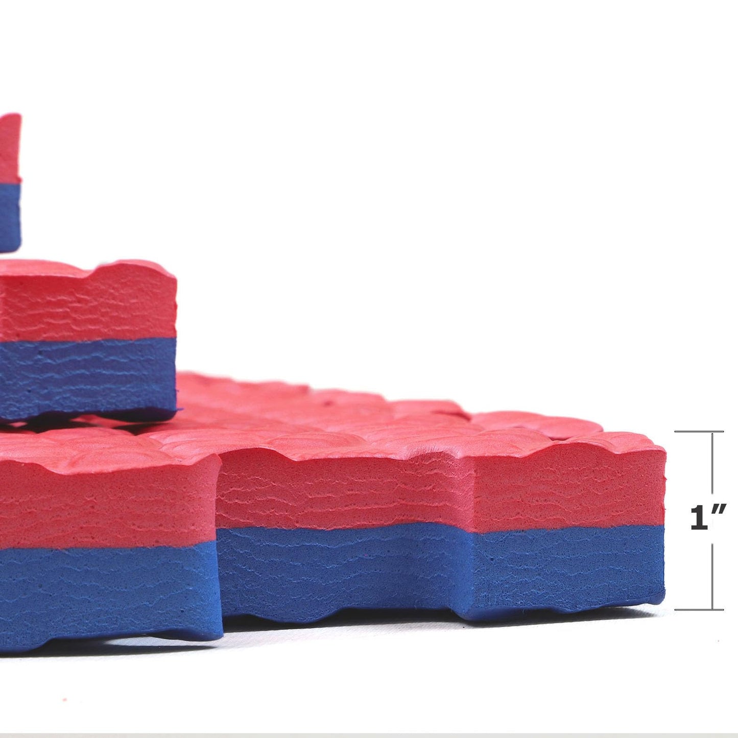 Xspec 1" Extra Thick 48 sq ft Reversible EVA Gym Foam Floor Mat Tiles (24" x 24"), Steel Pattern, 12 pcs, Blue & Red
