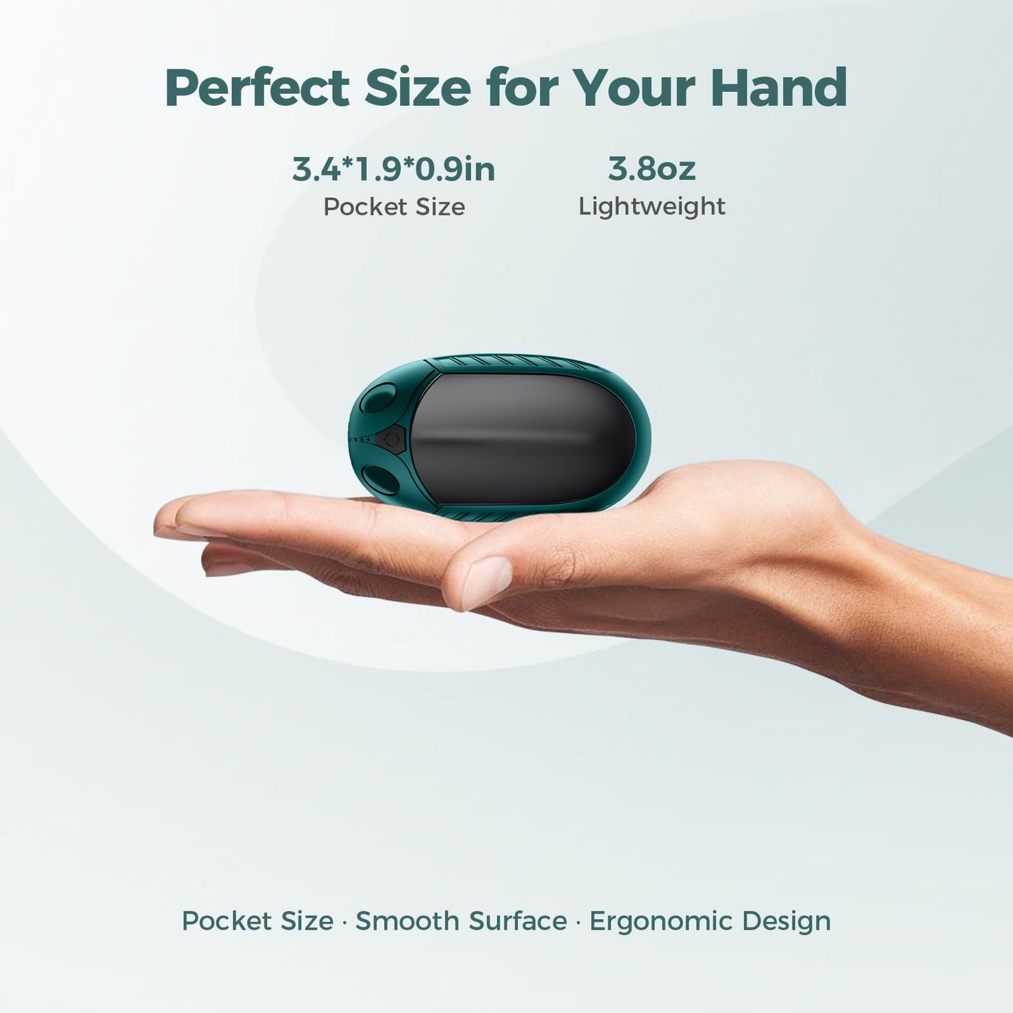 Hand Warmers Rechargeable 2 Pack, AI Temperature Control Pocket Size Electric Handwarmers, Quick Charge Portable Hand Warmer Great Gift for Christmas Outdoors, Hunting, Golf, Camping-Green