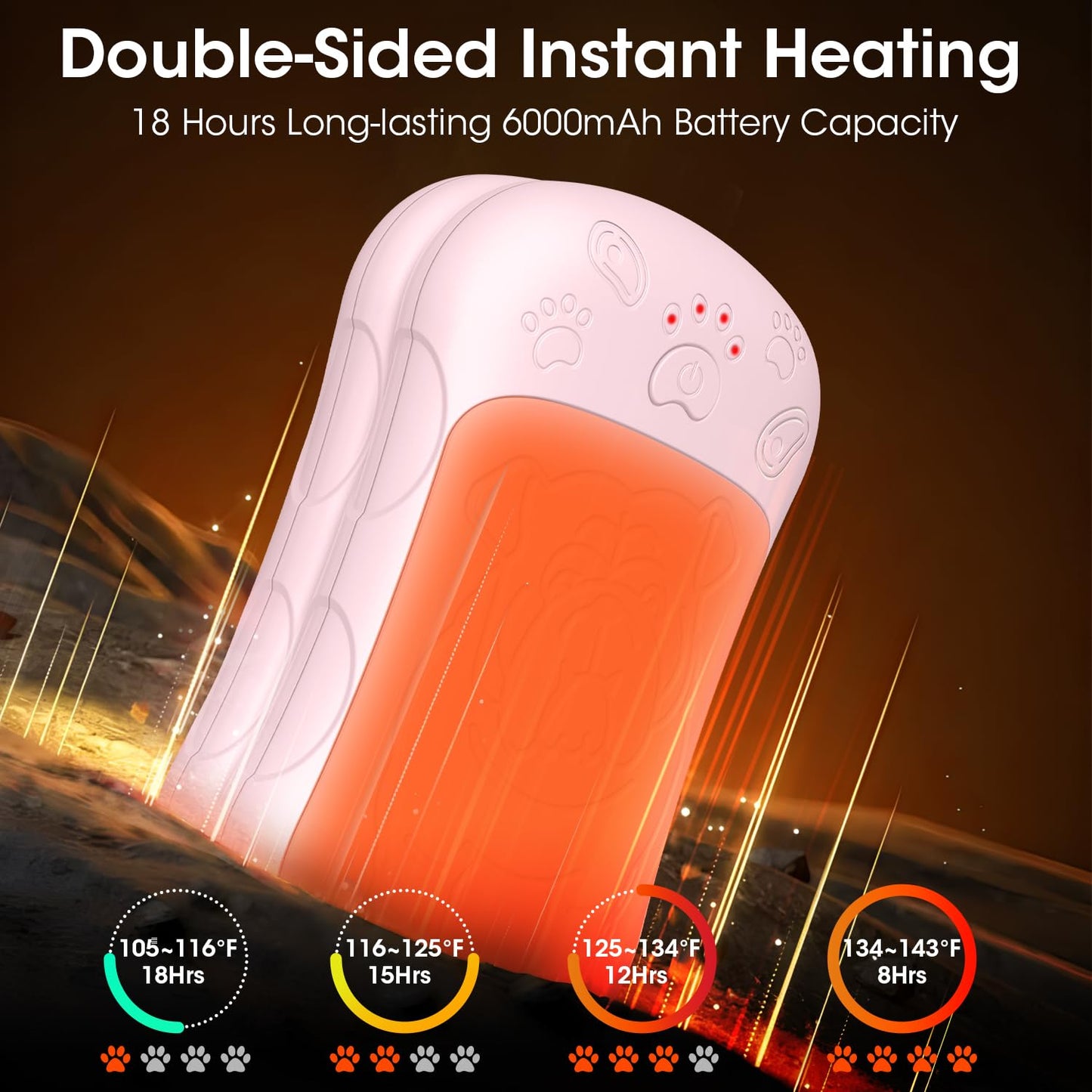 OLV Hand Warmers Rechargeable 2 Pack Strong Magnetic 18Hrs Longer Heating Portable Pocket-Sized Hand Warmer 6000mAh USB Hot Heater Birthday Gifts for Men Women Camping,Golf,Hunting,Travel Essentials