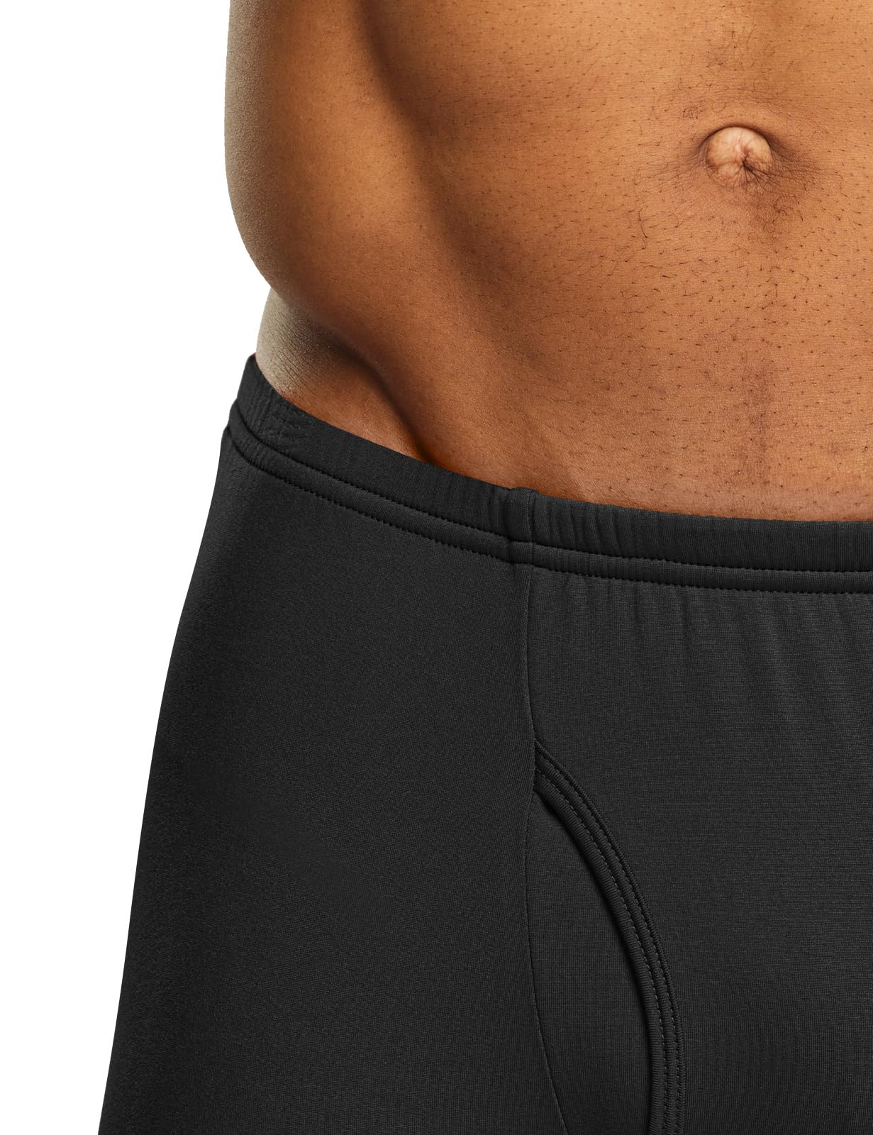 TSLA Men's Thermal Underwear Pants, Heated Warm Fleece Lined Long Johns Leggings, Winter Base Layer Bottoms, Thermal Fly-Front 2pack Black, Small