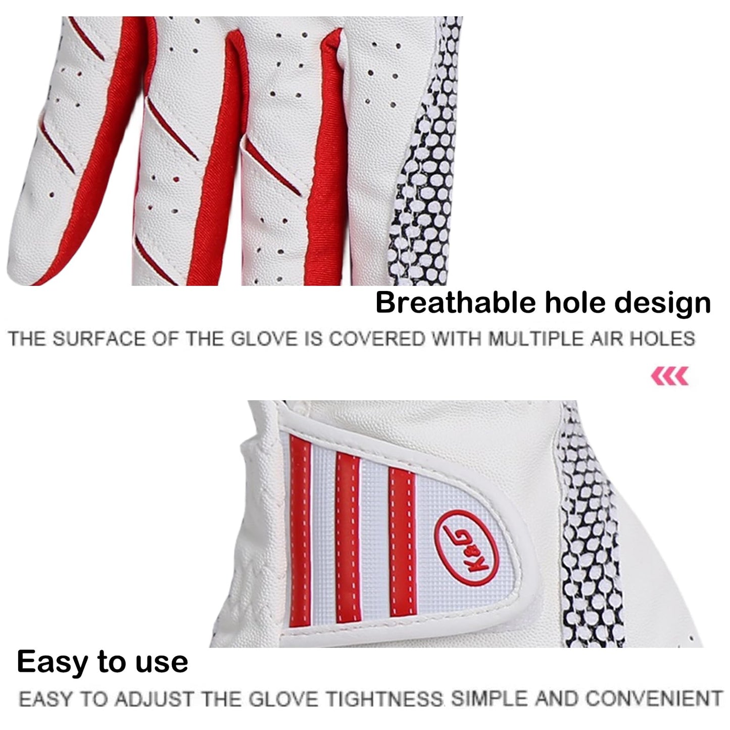 yesntmomo Ladies Women's Golf Gloves Both Hands,Winter Non-Slip Golf Gloves Elastic Fabric Breathable,Left Right Handed Pink Cool rain hot Golf Accessories- A Pair