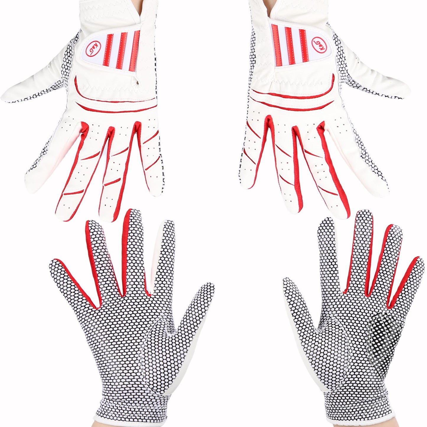 yesntmomo Ladies Women's Golf Gloves Both Hands,Winter Non-Slip Golf Gloves Elastic Fabric Breathable,Left Right Handed Pink Cool rain hot Golf Accessories- A Pair