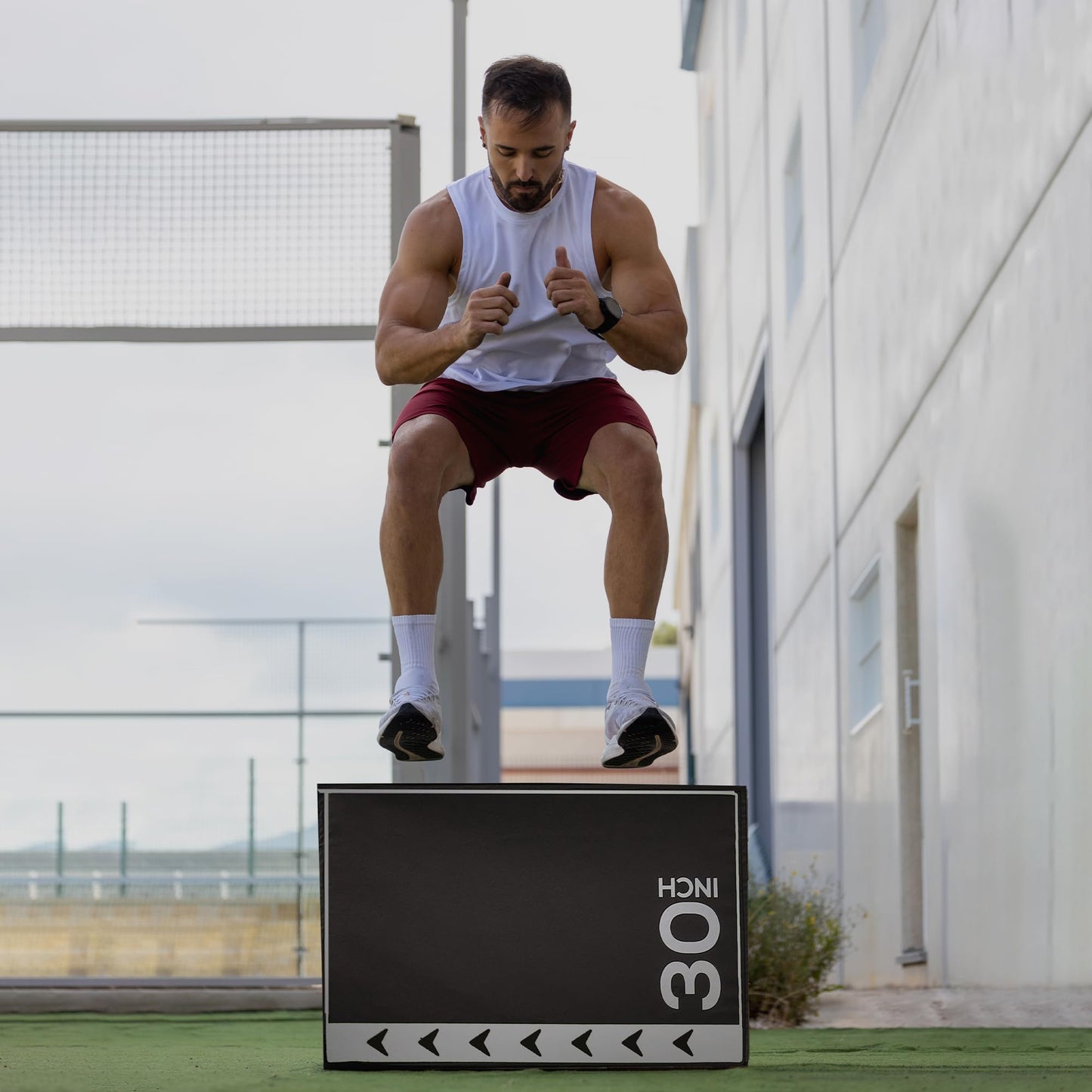 BalanceFrom Jumping Plyo Exercise Box 3 in 1 Home Gym Workout 16 Lb, Black/White